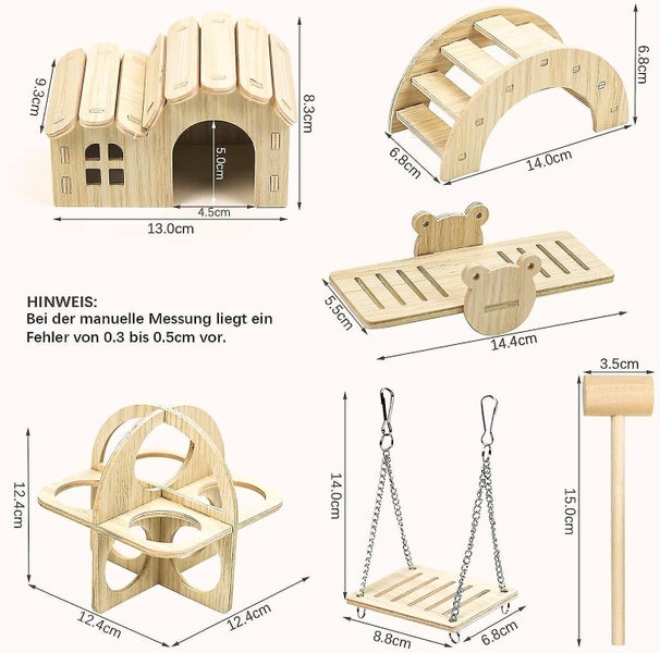 5 Pack Wooden Hamster Toyshideout For Housediyswing And Training Toycagep Carousel 2