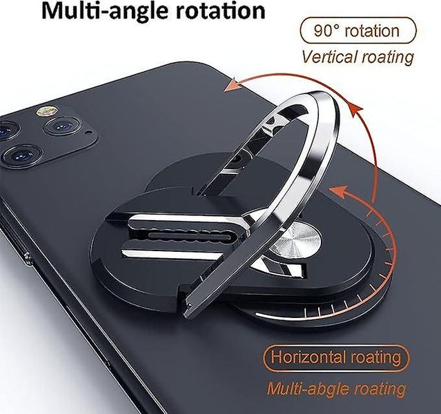 Two New Multi-functional Smartphone Ring Holders black+silver 360 Rotatabl Carousel 2