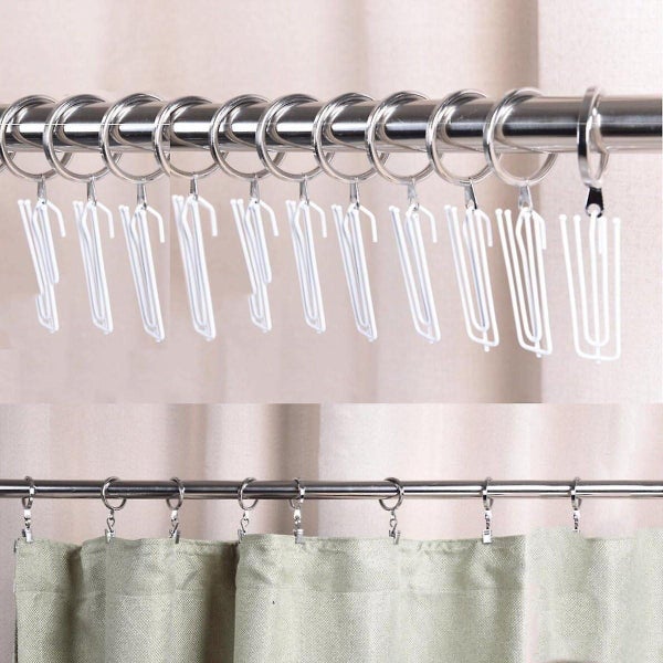 20 Pieces Large Silver Metal Curtain Ring With Buttonhole Heavy Duty Decorati Carousel 2