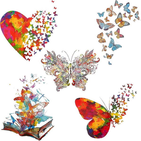 5pcs Butterfly Iron-on Patch Sticker Transfer Patches Heat Transfer Patches Fo Carousel 1