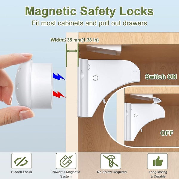 12 Pack Child Safety Magnetic Locks + 3 Keys Safety Locks For Cupboards And Carousel 2