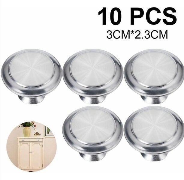 Silver 10pcs Furniture Knobs Drawer Pulls Screws Round Drawer Knobs Aluminu Carousel 1