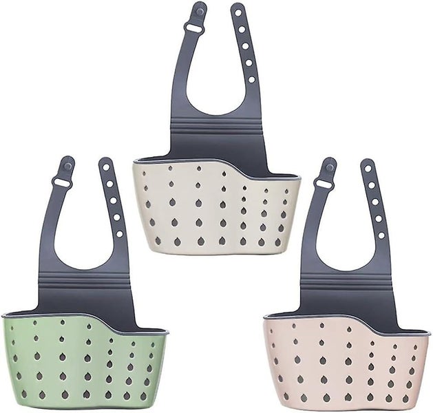3 Pcs Kitchen Sink Sponge Holder Portable Sink Shelf Hanging Strainer Organi Carousel 1