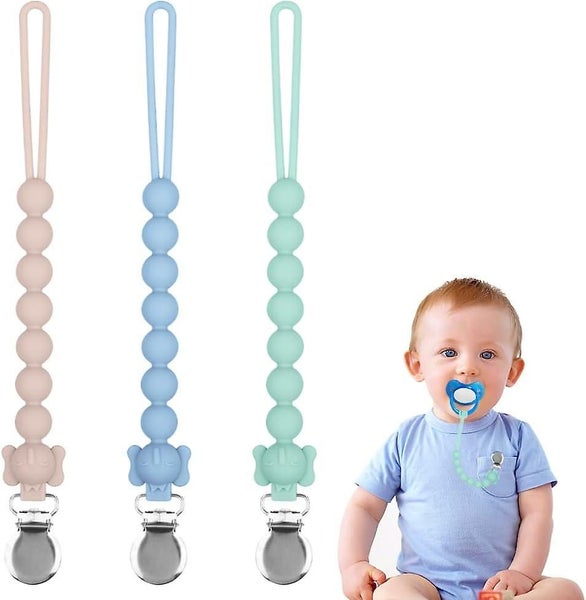 3 Baby Silicone Fake Clips Boys And Girls Fake Clips Pacifier Chain Clips T Carousel 1