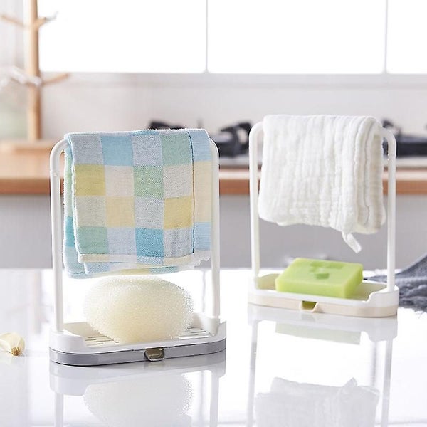 Gray Kitchen Tea Towels Storage Organizer Holder Brush Sponge Organizer Sink T Carousel 4