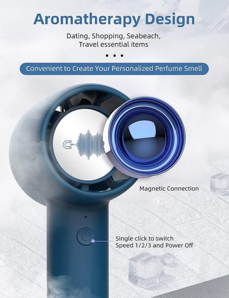 Midnight Green Mini Usb Fan With Rechargeable Battery Quiet Portable Fan For Carousel 2