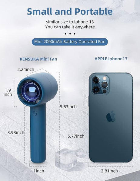 Midnight Green Mini Usb Fan With Rechargeable Battery Quiet Portable Fan For Carousel 5