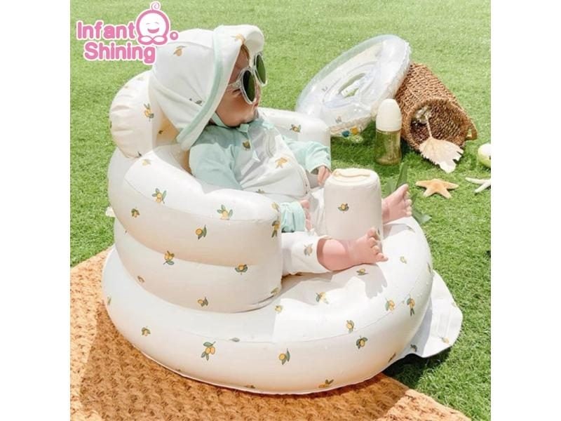 Infant Shining Baby Inflatable Sofa PVC Multifunctional Bath Seat Carousel 2