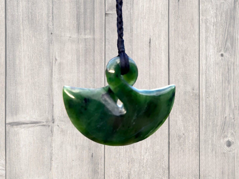 Greenstone Nephrite Jade Breastplate / Koru / Twist / Toki Manaia Carousel 2