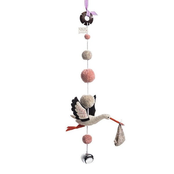 Pom Pom Mobile - Eli Stork Pink Carousel 2