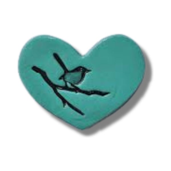 Bird on Branch Duck Egg Blue Heart Tile Carousel 1
