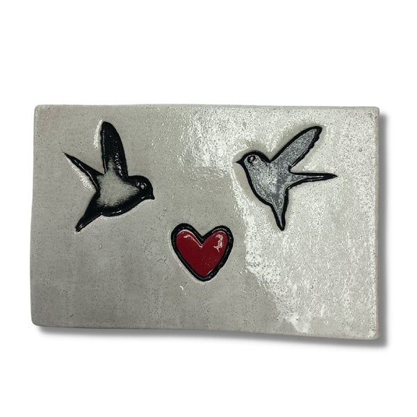 Two Sweet Birds Heart Rectangle Tile630019580867851112
