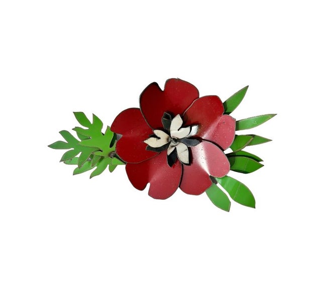 Metal Flower Corsage - Red Poppy Carousel 1