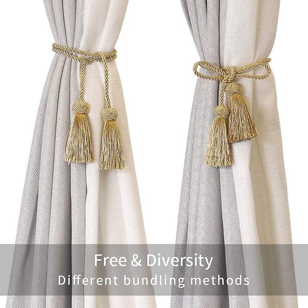 Set Of 4 Handmade Curtain Tiebacks Decorative Curtain Tiebacks With Tassel go Carousel 2