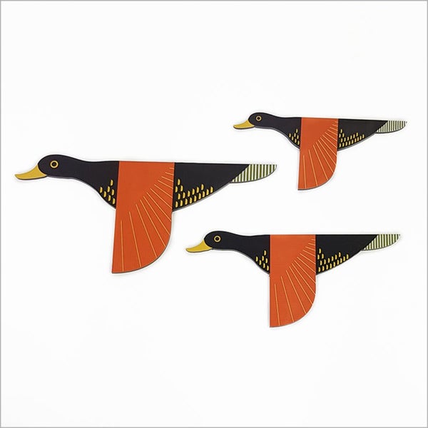 Folk Duck Bird Wall Set Carousel 2