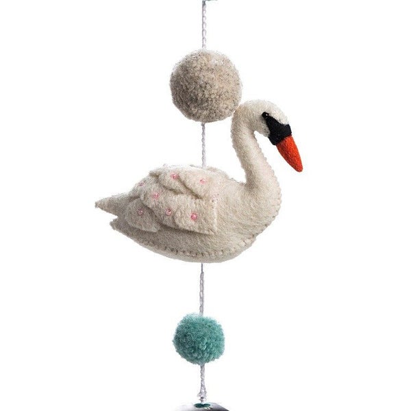 Pom Pom Mobile - Darcy Swan Green Carousel 1