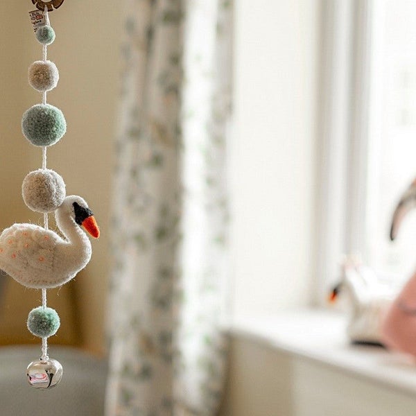 Pom Pom Mobile - Darcy Swan Green Carousel 3