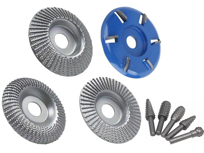 4PCS Wood Carving Disc Set+5PCS Rotary Burr Rasp Set Carousel 1