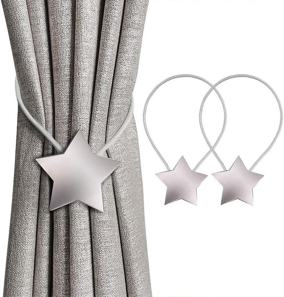 2pc Star Magnetic Curtain Puller silver Curtain Puller Curtain Clips Cord P Carousel 1
