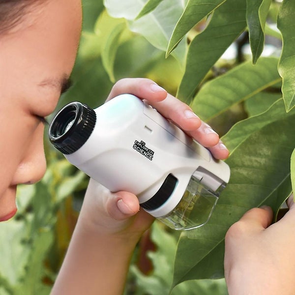 White Pocket Microscope Mini Handheld Microscope With Led Light Portable High Carousel 2