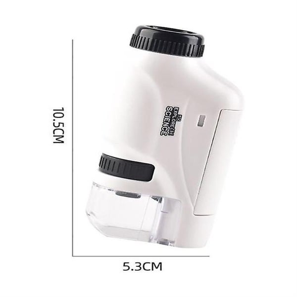 White Pocket Microscope Mini Handheld Microscope With Led Light Portable High Carousel 5