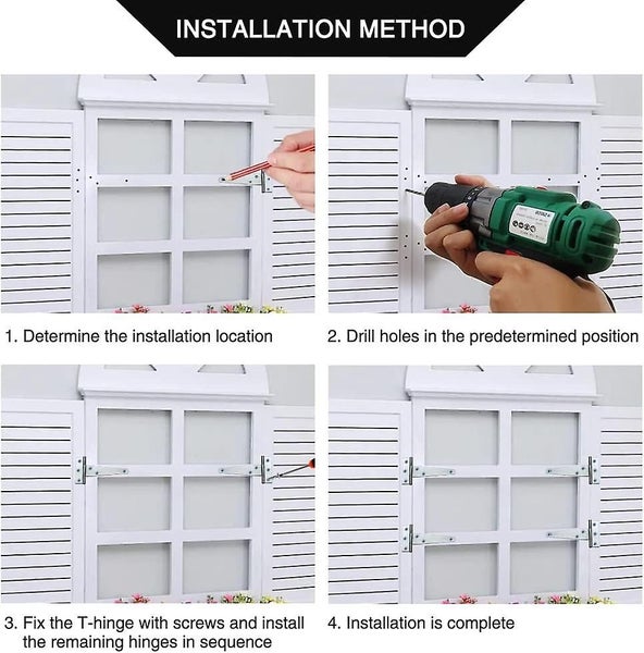 8 Pieces 4 Inch Heavy Duty T-hinges Heavy-duty T-strap Hinges With 48 Screws Carousel 5