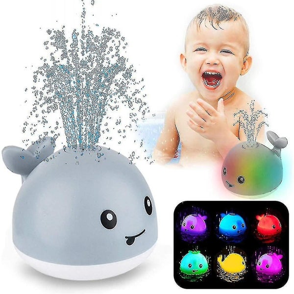 Baby Bath Toys Automatic Whale Spray Water Toy With Led Light grey Carousel 1