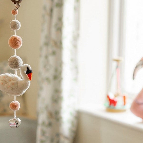 Pom Pom Mobile - Odette Swan Pink Carousel 3