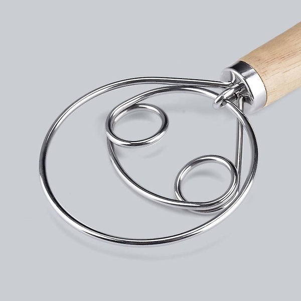 Bread Dough Whisk Professional Danish Dough Mixer Egg Beater Wooden Handle Bre Carousel 2