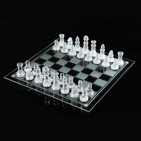 Glass Chess Set Frosted/polished Glass Chess Set Glass Chess Pieces With Pad Carousel 1