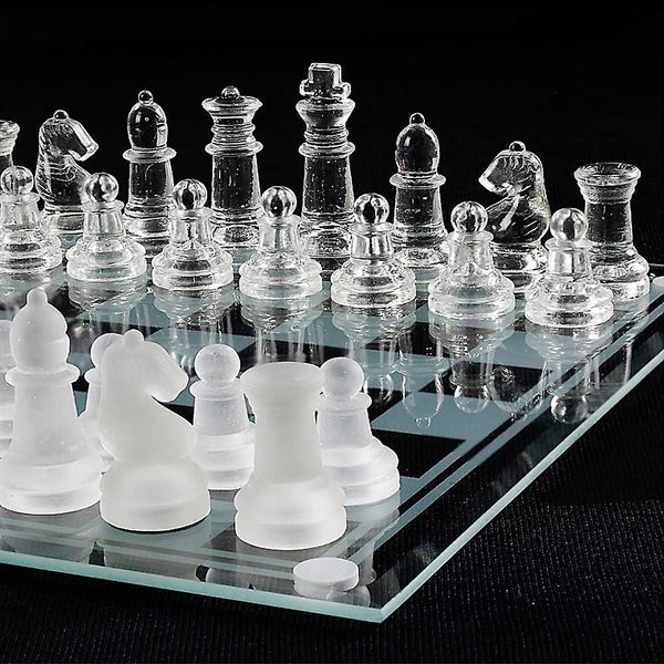 Glass Chess Set Frosted/polished Glass Chess Set Glass Chess Pieces With Pad Carousel 4