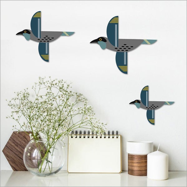 Folk Kokako Bird Wall Set630012050234901112