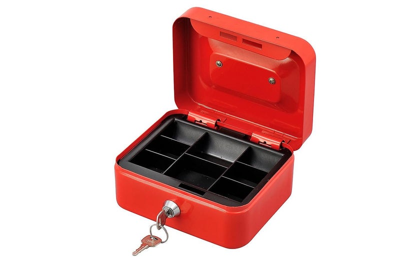 Small Cash Box With Lock And Slot Metal Piggy Bank For Adults And Children Carousel 2
