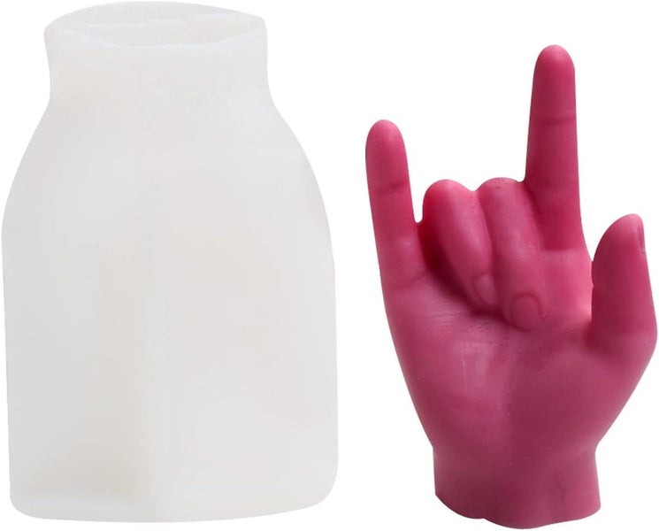 Silicone Hand Gesture Candle Mold Resin Middle Finger Candle Mold Handyman Soa Carousel 1