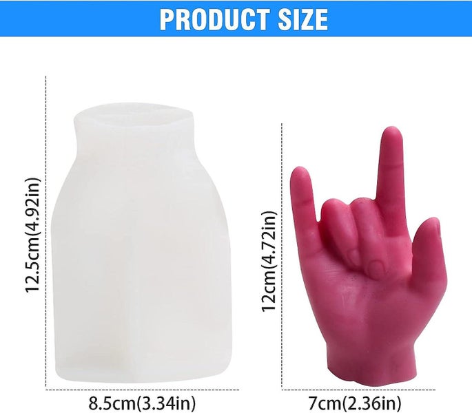 Silicone Hand Gesture Candle Mold Resin Middle Finger Candle Mold Handyman Soa Carousel 2