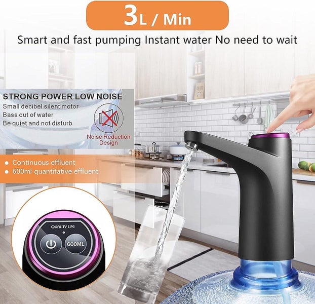 Kettle Dispenser black 50cm Silicone Hose Usb Portable Kettle Pump For 5 Carousel 2