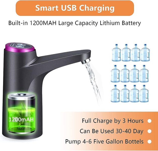 Kettle Dispenser black 50cm Silicone Hose Usb Portable Kettle Pump For 5 Carousel 5