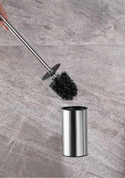 Black Toilet Brush With Brush Holder Wall-mounted Stainless Steel Bathroom Toi Carousel 5