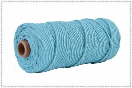 NEW Crafts Macrame Cord Cotton Rope Twisted Braided String 3mmx100m Thread Carousel 1