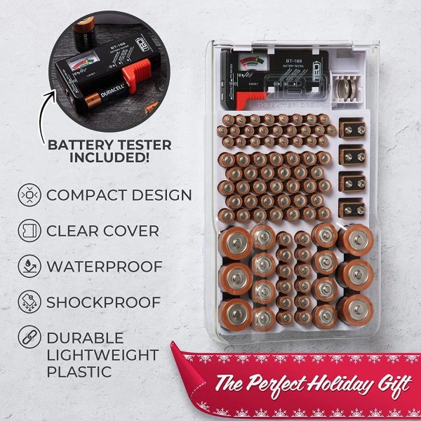 NEW Battery Organiser and Tester with Cover - Storage for 93 Batteries Carousel 2