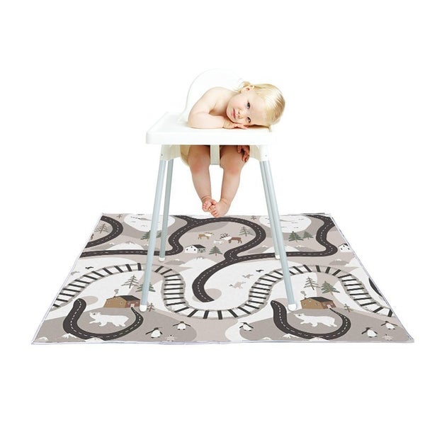 High Chair Square Splat Mat Non-Slip Baby Feeding Mat Waterproof & Washable Carousel 1