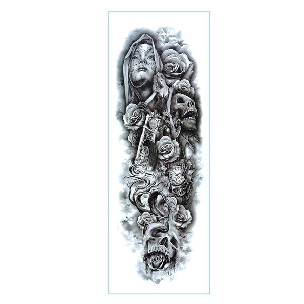 12 Sheets Full Arm Temporary Tattoo Men Full Sleeve Lion Tribal Dragon Maori T62999189025922113