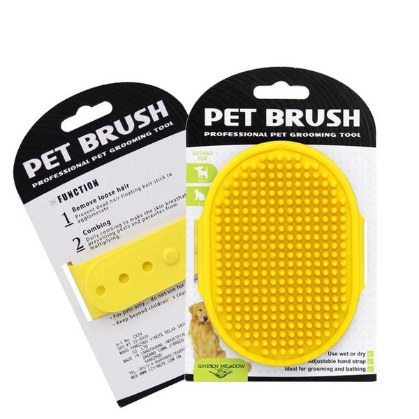 NEW Pet Dogs Cats Bathing Comb Grooming Massage Rubber Brush Silicone Carousel 1
