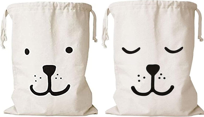 2pc Laundry Bag Large Canvas Laundry Bag With Drawstring Drawstring Storage Ba Carousel 1