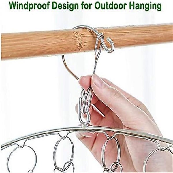 Hanging Clothes Rack Stainless Steel Sock Hanger Drying Rack Hanger With 10 Cl Carousel 2