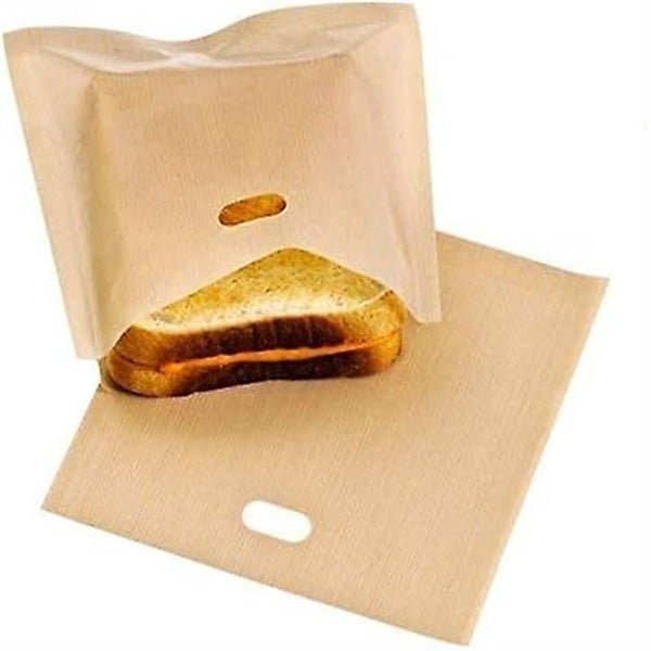 Toaster Bags Set Of 6 Non-stick Reusable Heat Resistant Sandwich Pizza Bre Carousel 1