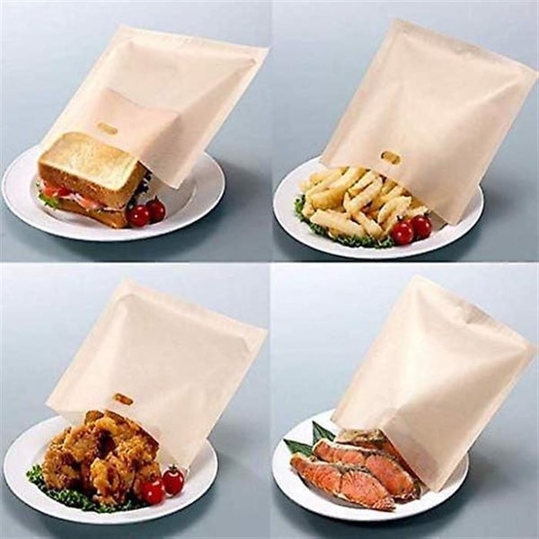 Toaster Bags Set Of 6 Non-stick Reusable Heat Resistant Sandwich Pizza Bre Carousel 5