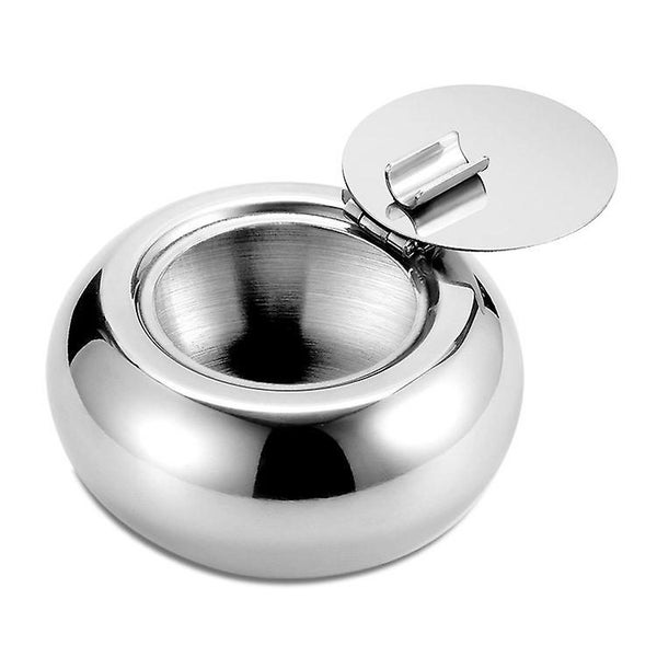 Modern Stainless Steel Tabletop Ashtray With Lid Cigarette Ashtray For Indoor Carousel 1