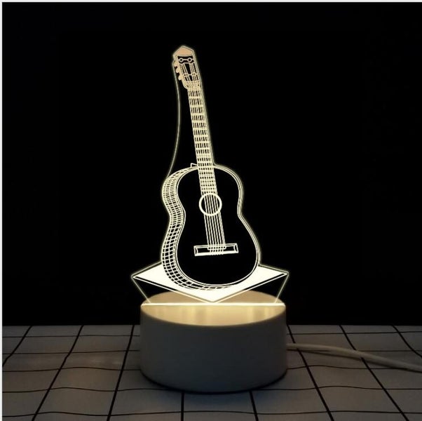 3D USB LED Night Light Creative Illusion Lamp Table Desk Home Bedroom Decor Gift Carousel 1
