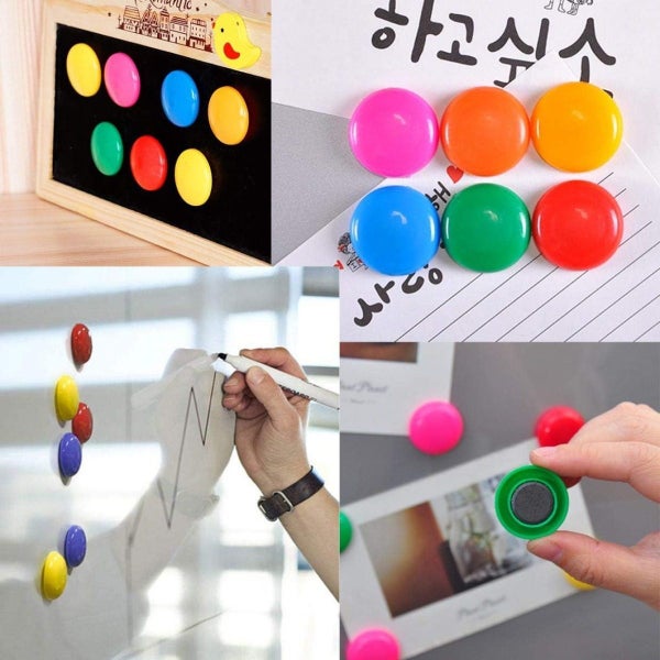 12PCS/Pack 3cm Assorted Whiteboard Magnets Round Button Office Refrigerator Carousel 2